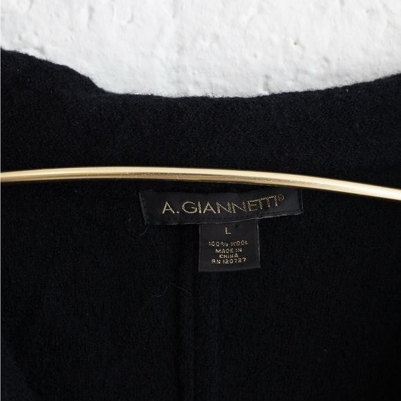 A. Giannetti Black 100% Wool Jacket with Gold Studded Accents - Women’s L - Picture 7 of 11